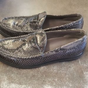 Yves saint Laurent  Boa snake skin shoes .